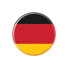 Obraz premium Round German Flag Button on Transparent Background