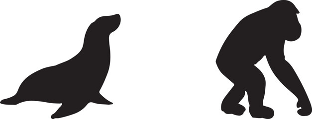 Abstract geometric pattern with vibrant color accents and silhouette elements for design projects