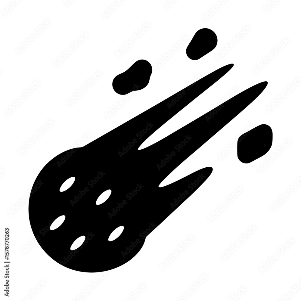 Aufkleber stylized graphic rendering of a meteor or comet flying through space