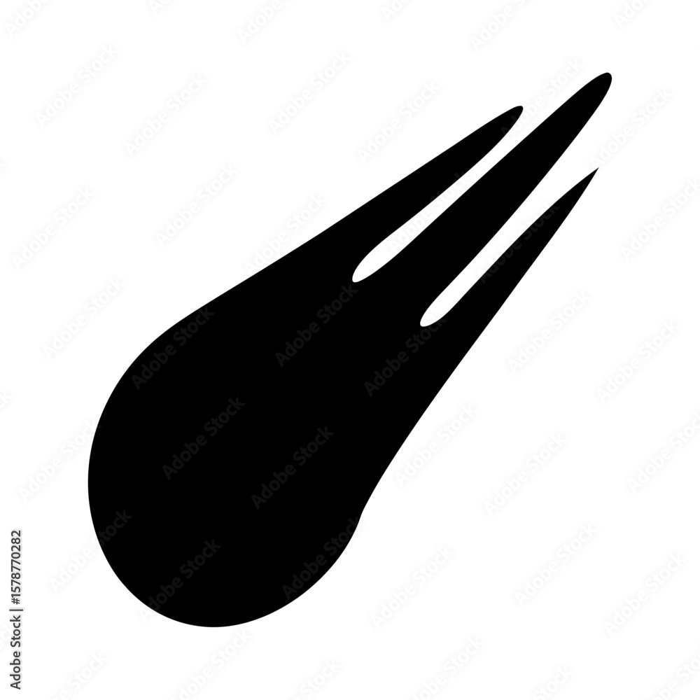 Aufkleber simple graphic representation of a falling meteor with three distinct tails