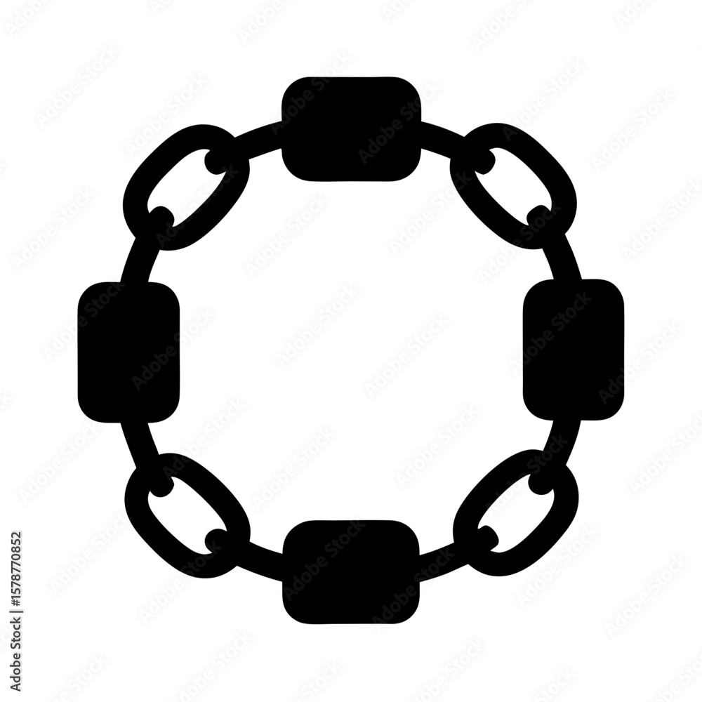 Poster circular chain pattern creates a solid looking frame or ring element