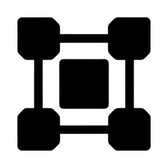 Abstract interconnected squares and rectangles network structure in black and white