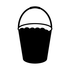 Silhouette of a full bucket ready for cleaning or carrying water