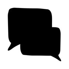 Fototapeta premium Black speech bubbles illustrate a discussion or conversation between two people