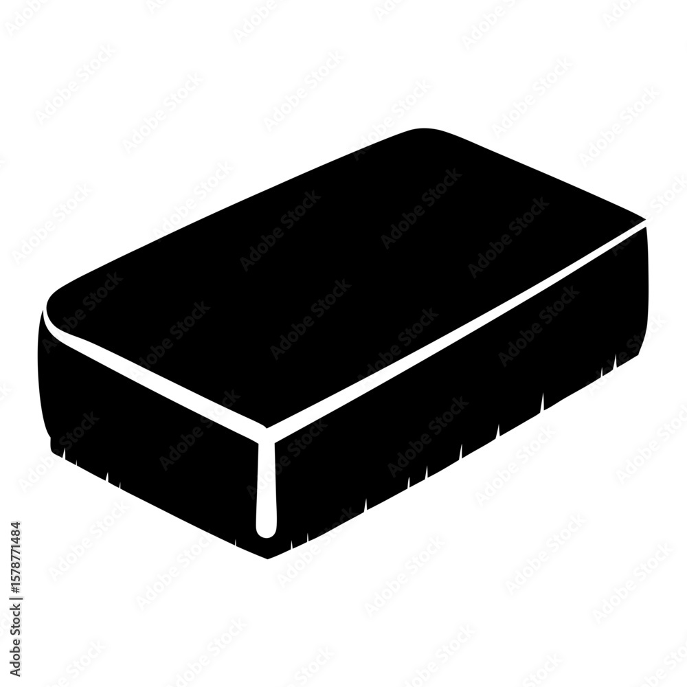 Poster black rectangular brush for cleaning or applying solutions in various contexts