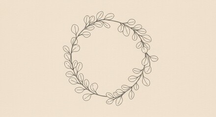 Eucalyptus Wreath Minimalist Line Art