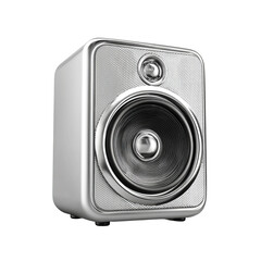 High-Fidelity Audio Speaker: A modern, compact audio speaker with a metallic finish, designed to deliver high-quality sound, perfect for music and entertainment.