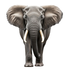 African Elephant With Large Ears And Tusks isolated on a transparent background savanna elephant