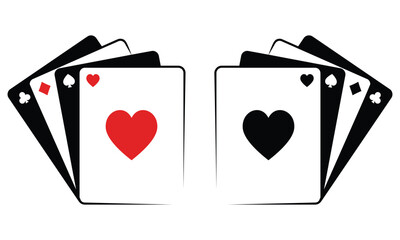 Poker Playing Card for Gamble Bet Casino Sport Club Logo Design Vector template