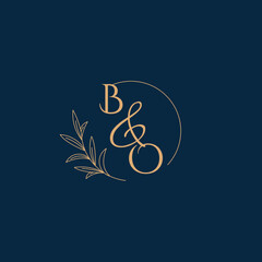 BO Initial Wedding Monogram Logo with Minimalistic Style