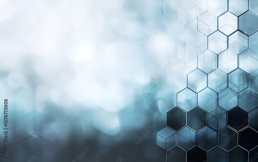 Aufkleber hexagonal network against a bokeh background