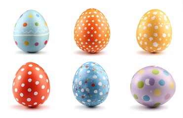 Fototapeta premium Colorful Easter eggs isolated on a white background