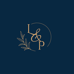 LP Initial Wedding Monogram Logo with Minimalistic Style