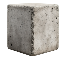 A grey concrete block with a rough surface