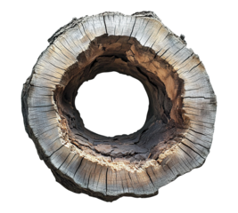 A large log with a hole in the middle