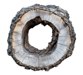 A large log with a hole in the middle