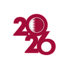 2026 banner with Qatar flag inside.