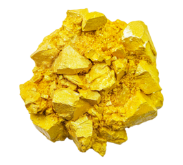 A yellow rock with a rough surface