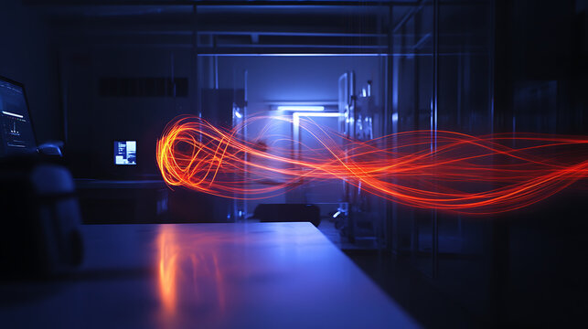 A colorful, swirling galaxy with orange and blue streaks. The colors are bright and vibrant, creating a sense of energy and movement. The image is abstract and surreal, with the swirling patterns