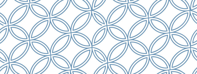 Seamless geometric circle pattern in modern blue line art, ideal for minimal, abstract, and stylish designs on wallpapers, textiles, packaging, and creative backgrounds with symmetry.