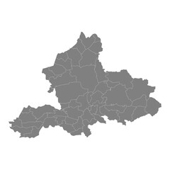 High Quality map of Gelderland is a province of Netherlands, with borders of the Municipalities