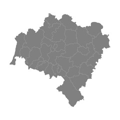 Obraz premium High Quality map of Lower Silesia is a Voivodeship of Poland with borders of the powiats