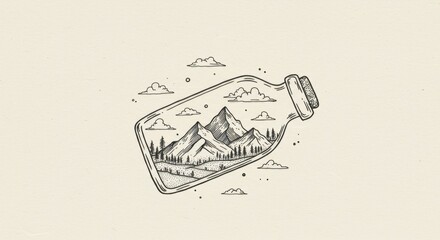Mountain Landscape in a Bottle
