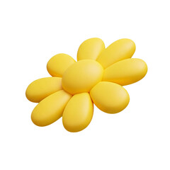 Fototapeta premium 3d illustration yellow daisy flower element