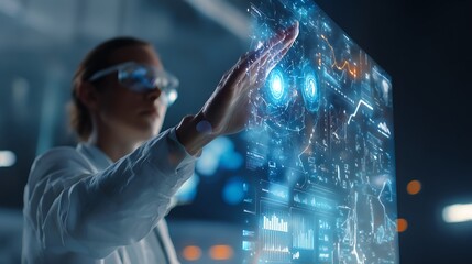 The Businessman Was Working in his office with Ai Technology.