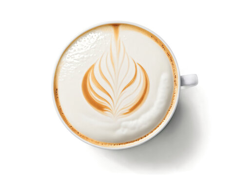 Honey Almond Milk Latte A latte made with honey syrup and almond milk. From above, the smooth latte has