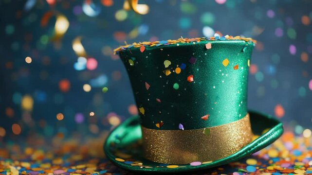 St Patrick's Day party accessory with confetti and glittery gold sequins.