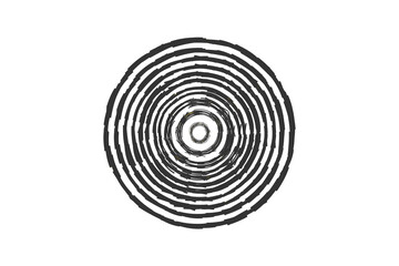 Black abstract concentric circles with grunge effect for creative overlays