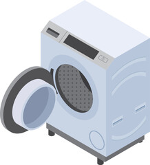 ドアが開いたドラム式洗濯機