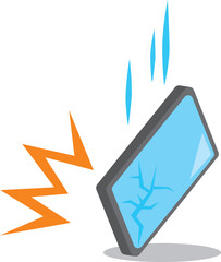 落として画面が割れたスマートフォン