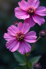 Obraz premium Close-up of purple chia flowers with intricate details and texture, close-up shot, macro photography