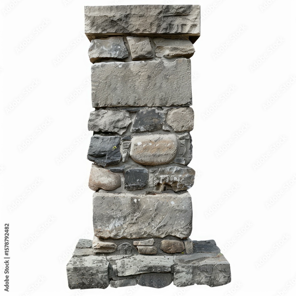 Aufkleber weathered stone pillar showing craftsmanship and adding a touch of ancient history to designs