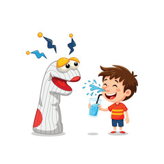 Naklejka premium Child Playing with Water