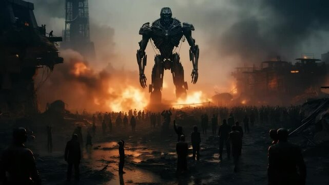 War between robots and people. Frost War. Destruction. Destruction of the earth. Global catastrophe