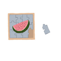 Puzzle of Watermelon Slice - Kids Educational Game