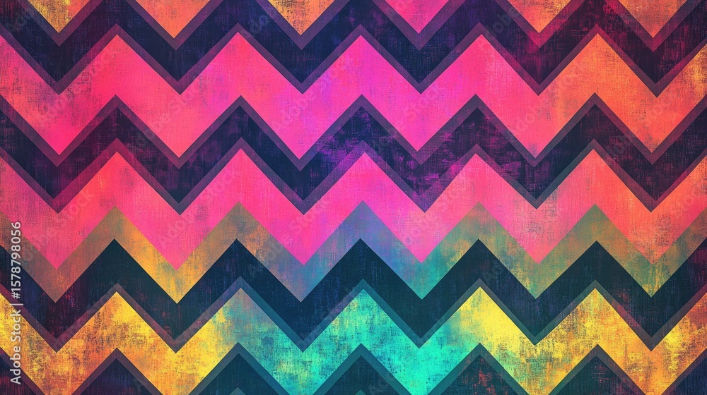 Poster the stock photo shows a bold, abstract zigzag pattern created with a seamless texture.