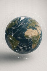 Satellite Orbiting Earth with AR Data Overlay #6