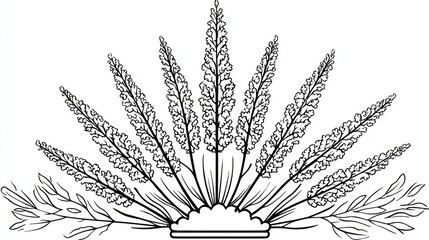 Ornate floral design with radiating sprigs
