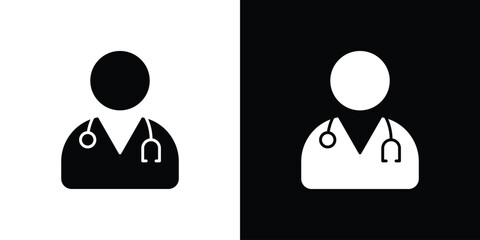 Doctor icon simple illustration in flat design