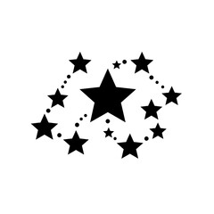 A cluster of stars is isolated on white background