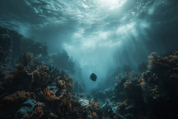 Fototapeta premium underwater scene with coral reef