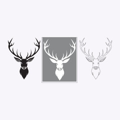 Black And White Deer Graphic Animal Deer Design