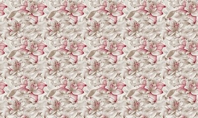 Fototapeta premium Seamless Pattern Lily Flower