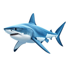 Obraz premium 3D shark icon isolated on transparent background. PNG