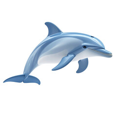 Fototapeta premium 3D dolphin icon isolated on transparent background. PNG