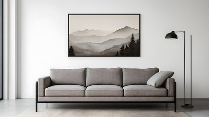 霞む山嶺の静寂
